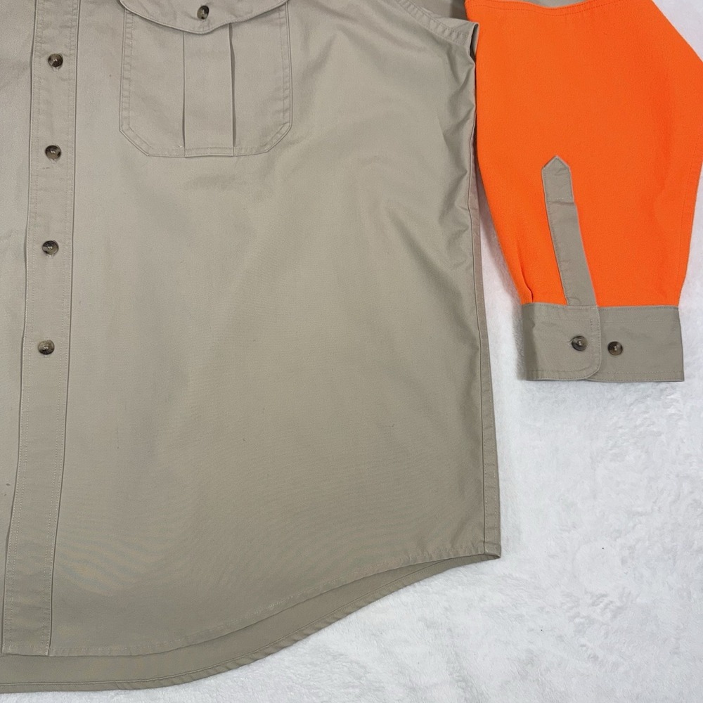 Vtg 90s C.C. Filson Co. Padded Hunting Shooting Shirt Orange Khaki Gorp Sz XXXL - Picture 5 of 16